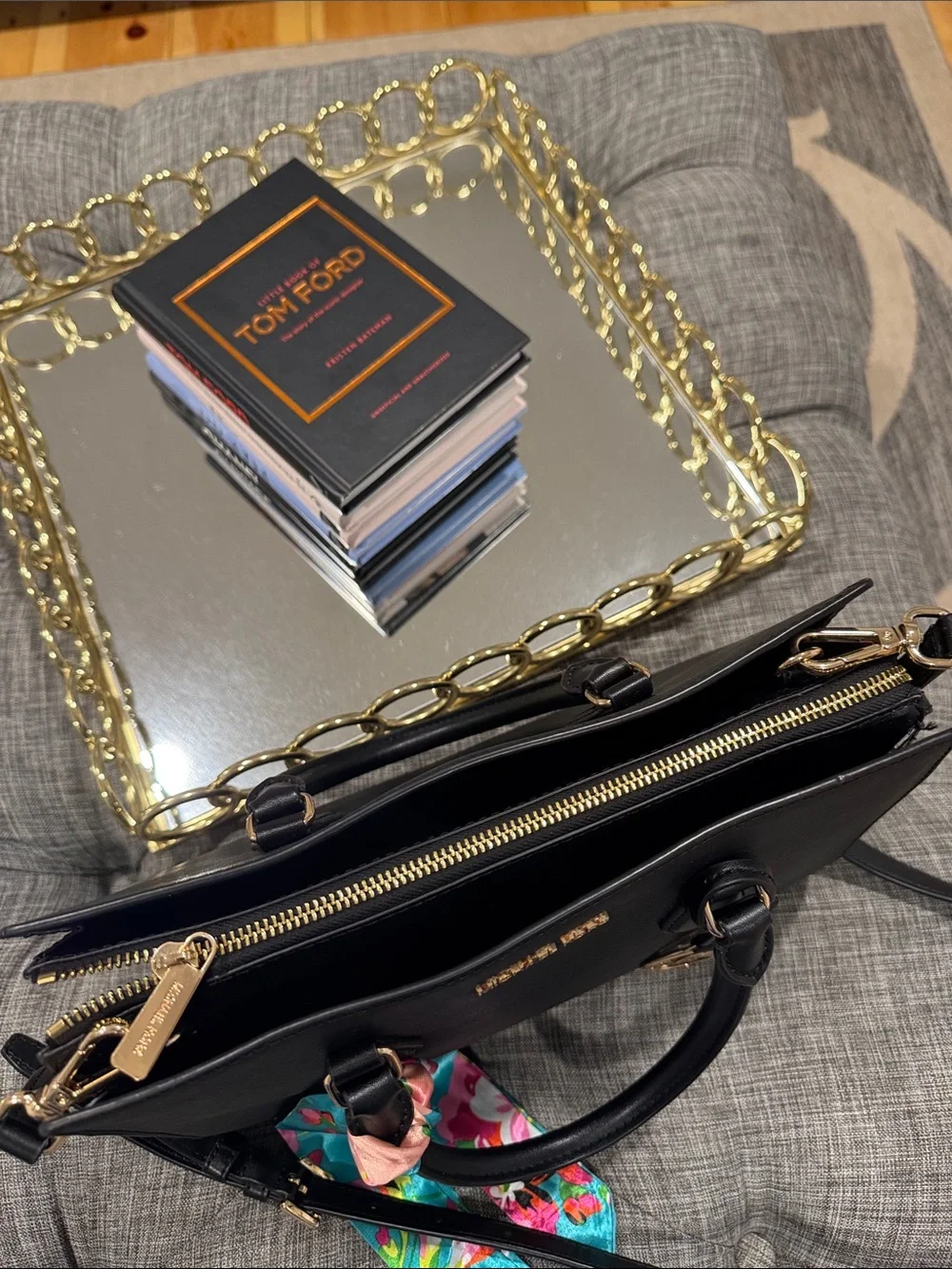 Michael Kors Bag Black Saffiano Leather Satchel Bag - Picture 10 of 17